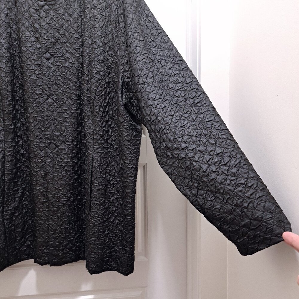 Eileen Fisher Silk Textured Long Sleeve Jacket Magnetic Closure Size 1X - Picture 5 of 11